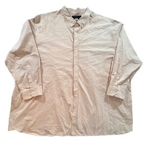 Winston Mens 5XL Tan Beige 100% Cotton Long Sleeve Button Down Shirt Big & Tall